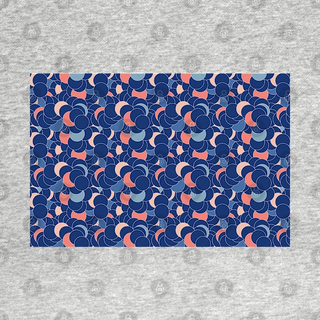 Deep blue soap bubbles pattern, abstract water fizz by KINKDesign